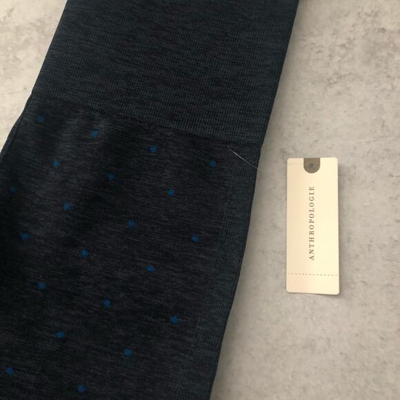Anthropologie Splits59 Mila Seamless Leggings Indigo Blue Polka Dots NEW - Picture 2 of 5